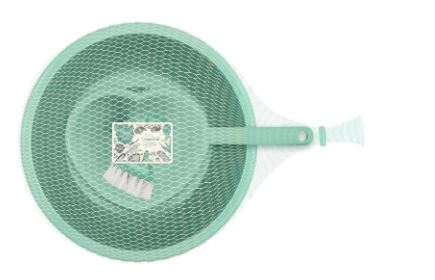 Набор (таз 4л + ковшик 1,5л+щетка для овощей) Organic Food